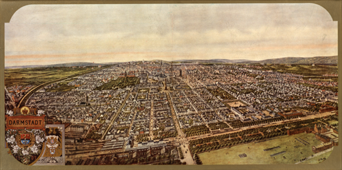 Darmstadt, Stadtansicht um 1900
